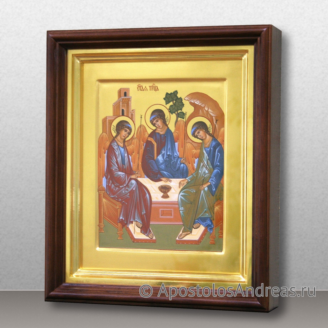 Икона Святая Троица (Рублевская), в киоте | Образец № 4