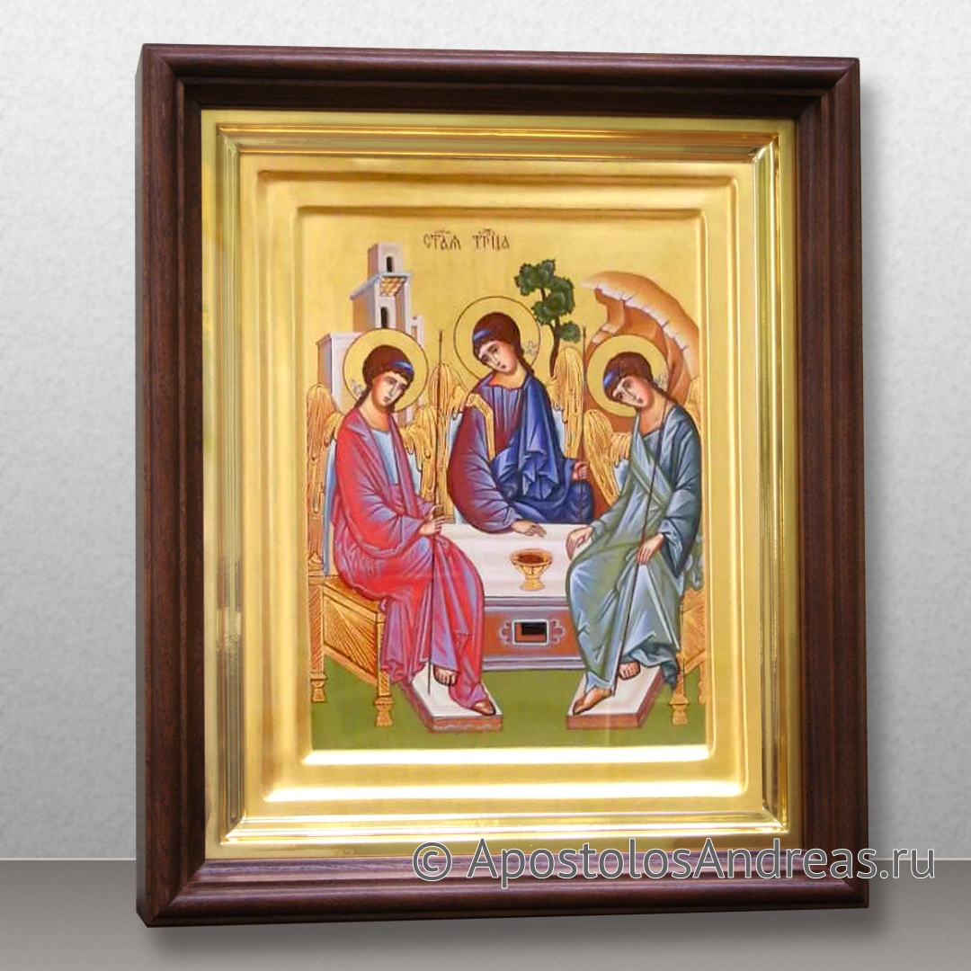 Икона Святая Троица (Рублевская), в киоте | Образец № 8