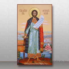 Икона ростовая Александр Невский с золочением фона, миниатюра № 37