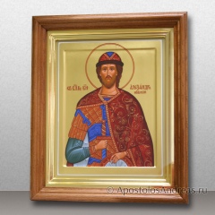 Икона Александра Невского с золочением (в киоте), миниатюра № 39