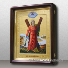 Икона Андрея Первозванного в киоте с дверцей и гравировкой, миниатюра № 22
