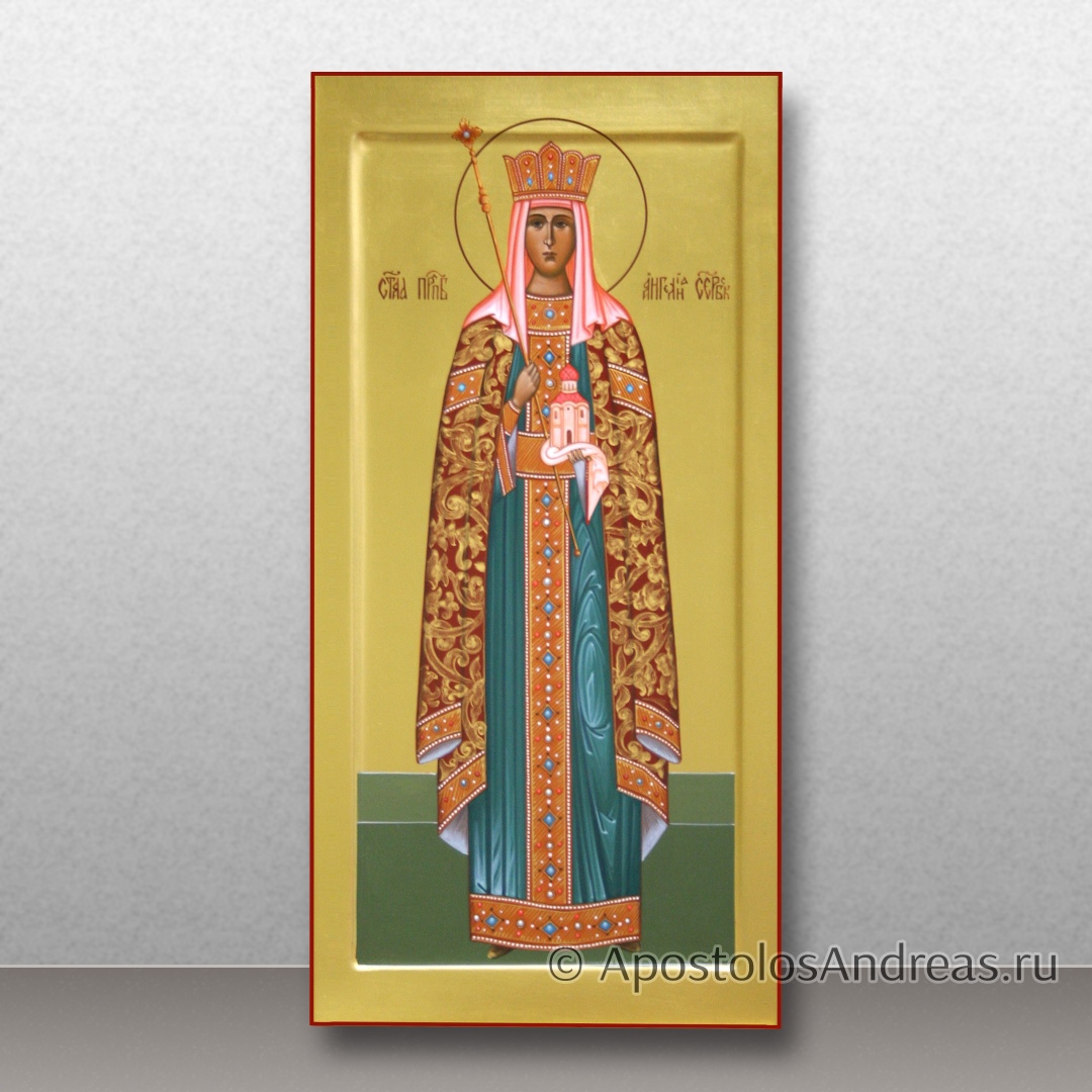 Икона Ангелина Сербская (с золочением фона), образец № 11