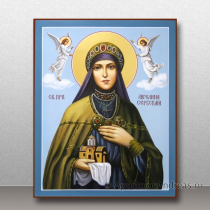 Рукописная икона Ангелина Сербская, королева, преподобная