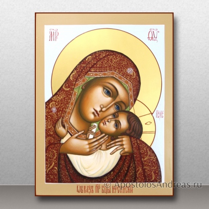 Рукописная икона Корсунская Божия Матерь