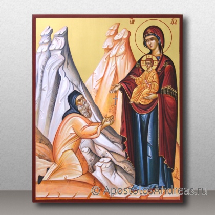 Рукописная икона Слезы Богородицы