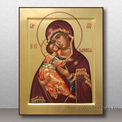 Икона Владимирская Богородица с полным золочением, миниатюра № 26