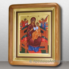 Икона Божьей матери Всецарица, с золочением, в светлом киоте, миниатюра № 15