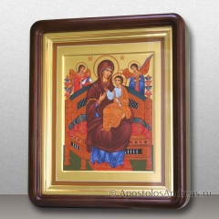 Икона Божьей матери Всецарица, с золочением, в темном киоте, миниатюра № 16