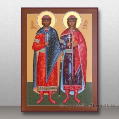 Икона Бориса и Глеба (с золочением нимбов), миниатюра № 2