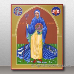 Икона Бригитта Килдарская (Ирландская), игумения, преподобная, миниатюра № 1