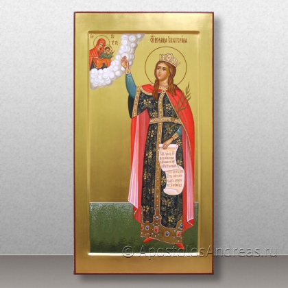 Рукописная икона Екатерина Александрийская, дева, великомученица
