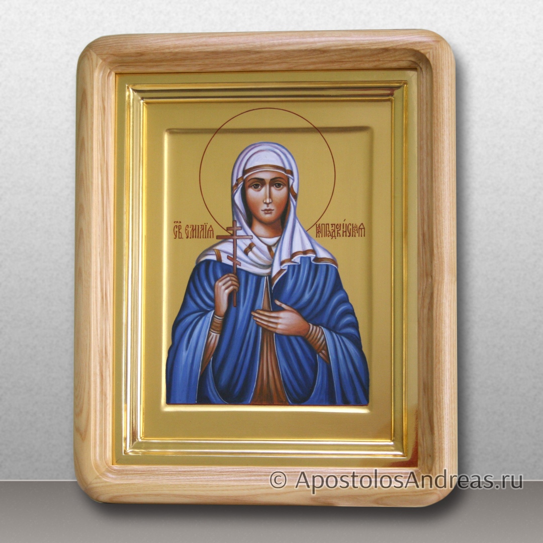 Икона Эмилии Каппадокийской (в киоте, с золочением фона), образец № 6