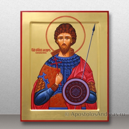 Рукописная икона Феодор Стратилат Гераклийский, великомученик