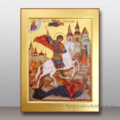 Икона Георгия Победоносца с золочением фона, миниатюра № 38