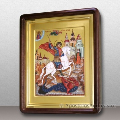 Икона Георгия Победоносца в киоте с профильной рамой, миниатюра № 39