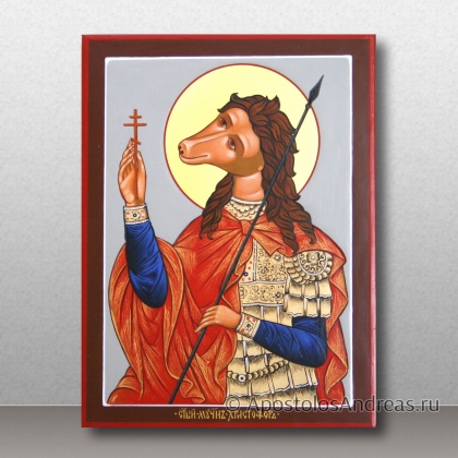 Рукописная икона Христофор Песьеглавец, мученик