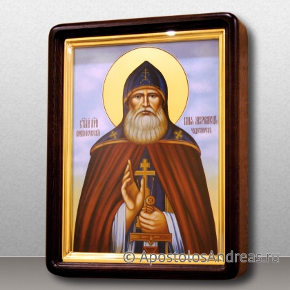 Рукописная икона Илья Муромец, Печерский, преподобный