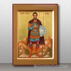 Икона Иоанн воин, ростовой с пейзажем, миниатюра № 1