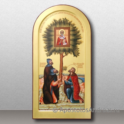 Рукописная икона Явление свт. Николая князю Димитрию Донскому