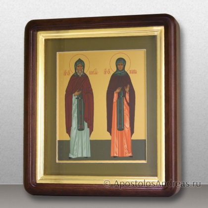 Рукописная икона Кирилл и Мария Радонежские, преподобные