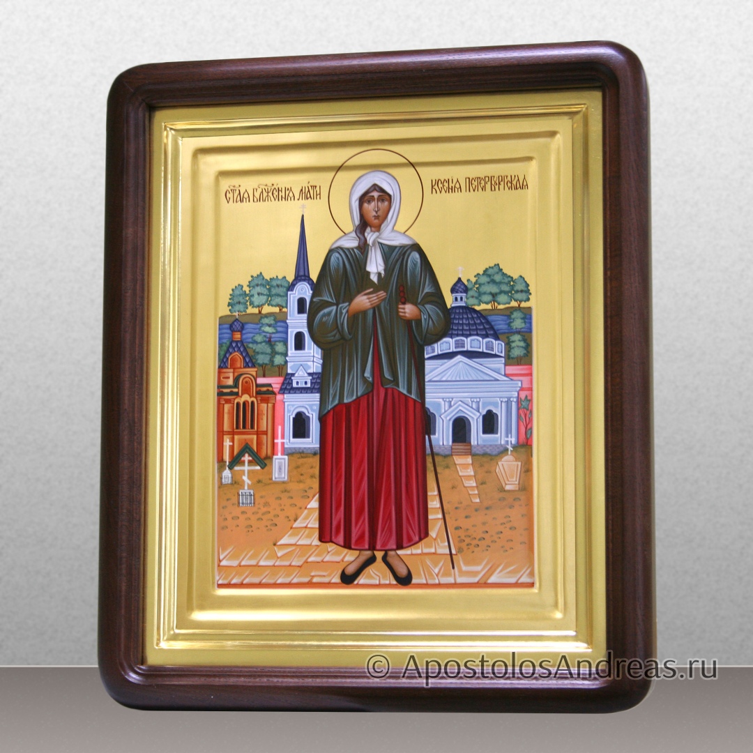 Икона в киоте Ксения Петербургская (с пейзажем), образец № 25