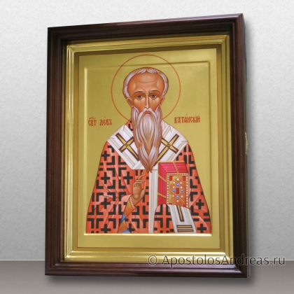 Рукописная икона Лев Катанский, епископ, преподобный