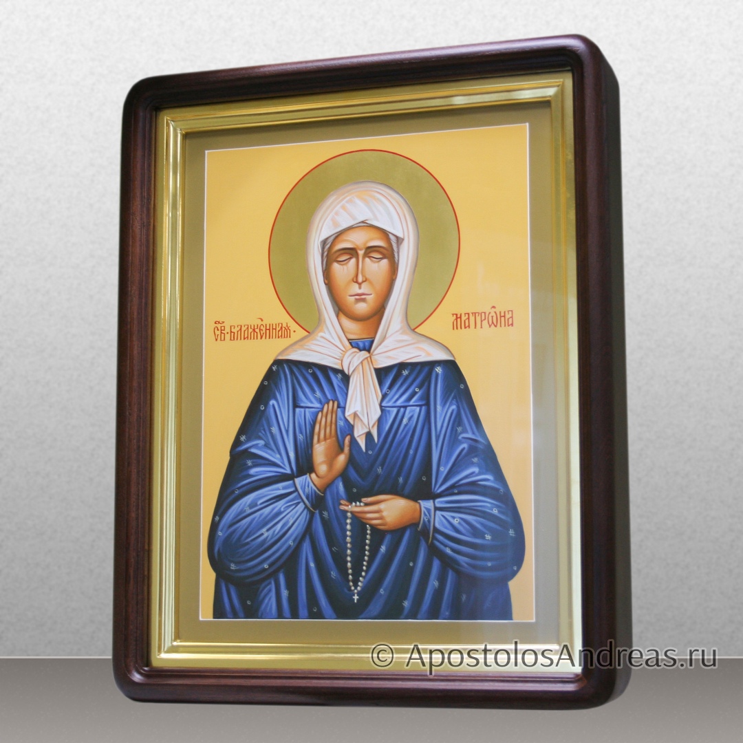 Икона Матроны Московской (с золочением нимба, в киоте), образец № 40