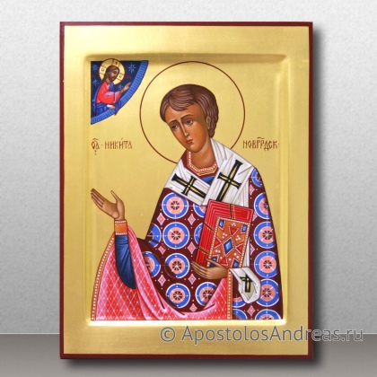 Рукописная икона Никита Новгородский, епископ, затворник