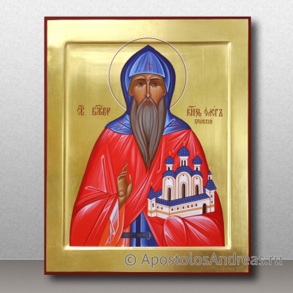 Рукописная икона Олег Брянский, преподобный, князь