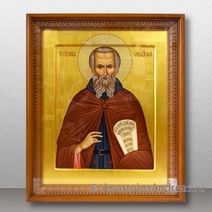 Рукописная икона Савва Освященный, преподобный