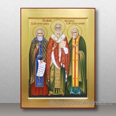 Икона Сергий Радонежский, Серафим Саровский и Николай Мирликийский, миниатюра № 1