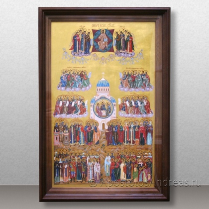Рукописная икона Собор всех Святых