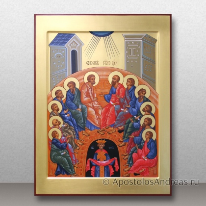 Рукописная икона Сошествие Святого Духа