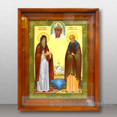 Икона Спиридон и Никодим Печерские просфорники, миниатюра № 1