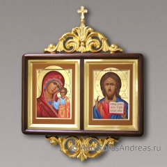 Икона Венчальная пара #36 (в двойном киоте, с резьбой), миниатюра № 1