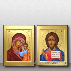 Венчальная пара с золочением фонов сусальным золотом, миниатюра № 1