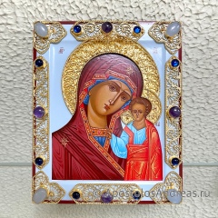 Икона Венчальная пара #42 (филигрань с камнями), миниатюра № 3