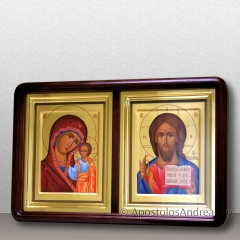 Венчальные иконы БМ Казанская и Спас Вседержитель, в двойном киоте, миниатюра № 1