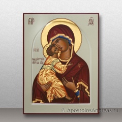 Венчальная пара — Владимирская и Спас, с золочением нимбов, миниатюра № 3