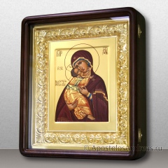 Венчальная пара в киотах с резной рамой (Владимирская и Спас), миниатюра № 3