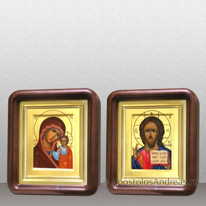 Рукописная икона Венчальная пара #73 (в киотах)