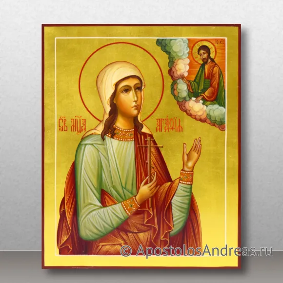 Рукописная икона Агафия Панормская, Сицилийская, мученица