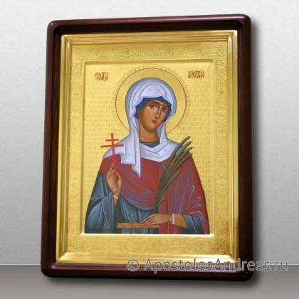 Икона Алевтина Кесарийсакая с гравировкой, в киоте, миниатюра № 2