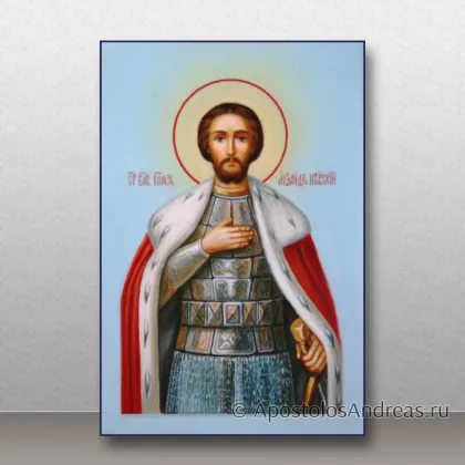 Именная икона Александр Невский академического письма, миниатюра № 31