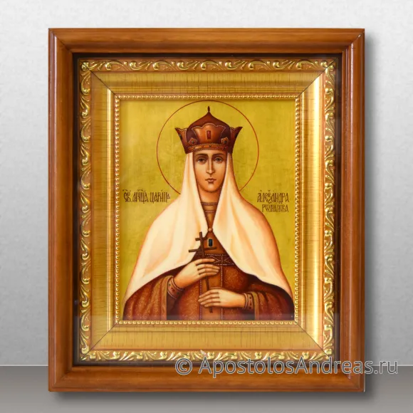 Рукописная икона Александра Романова, императрица, страстотерпица