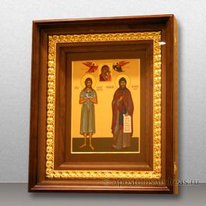 Икона Алексия и Александра в киоте (резная золоченая вставка, дверца), миниатюра № 2