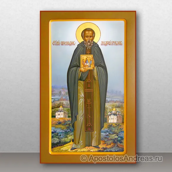 Рукописная икона Андрей Рублев, иконописец, преподобный