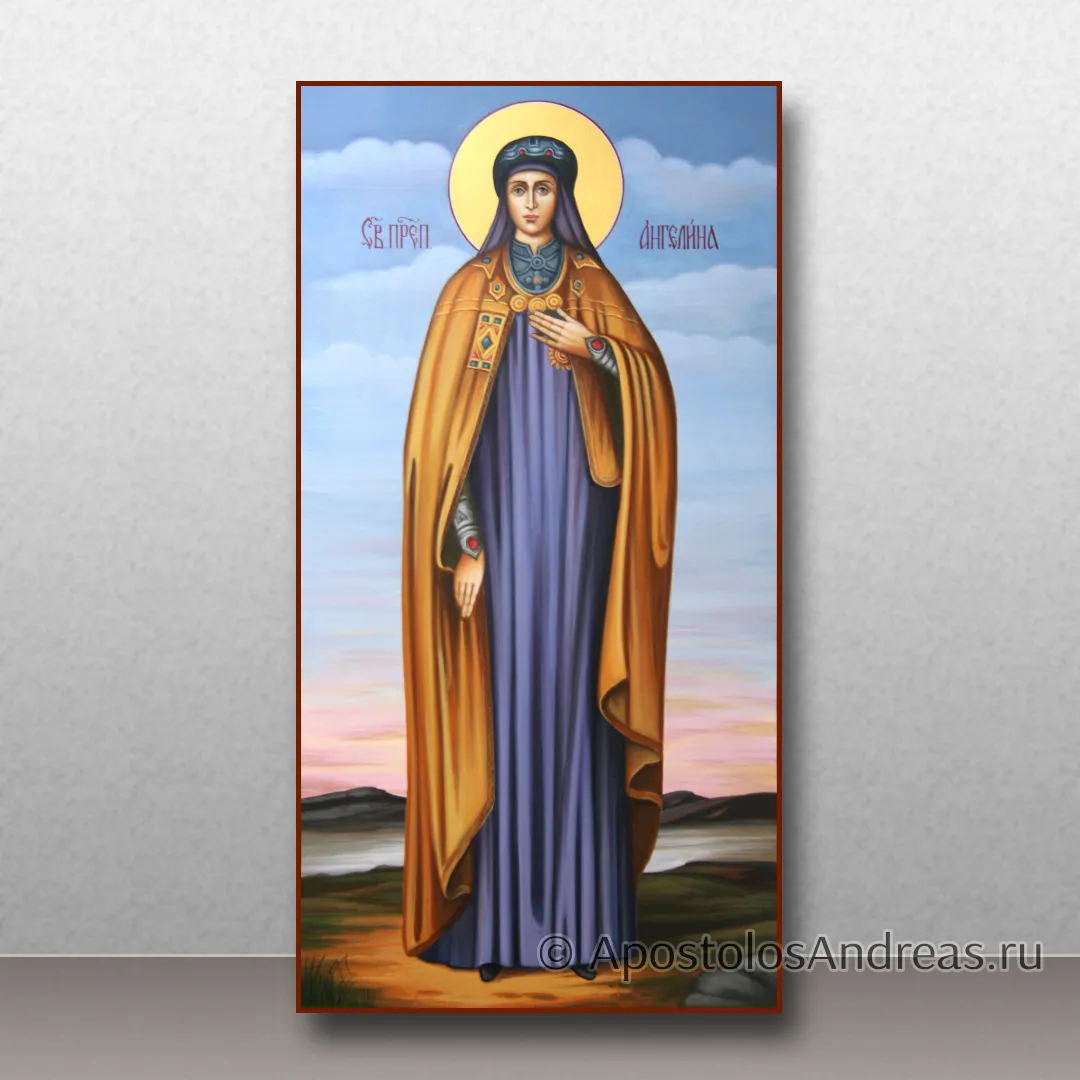 Икона Ангелина Сербская, королева, преподобная, 25х50, 2024 — образец № 9