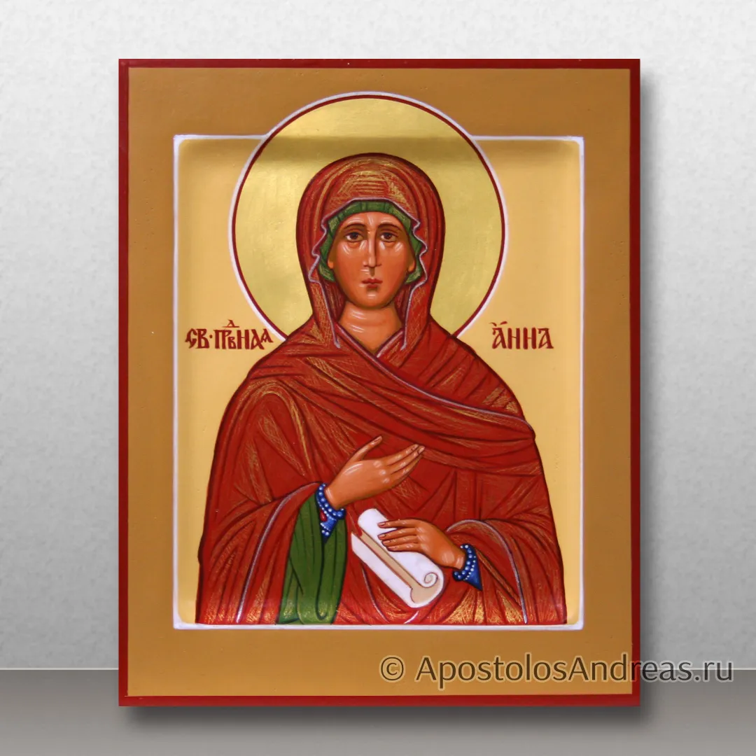 Икона Анна Праведная, с золочением нимба, 13х16, 2025 — образец № 13