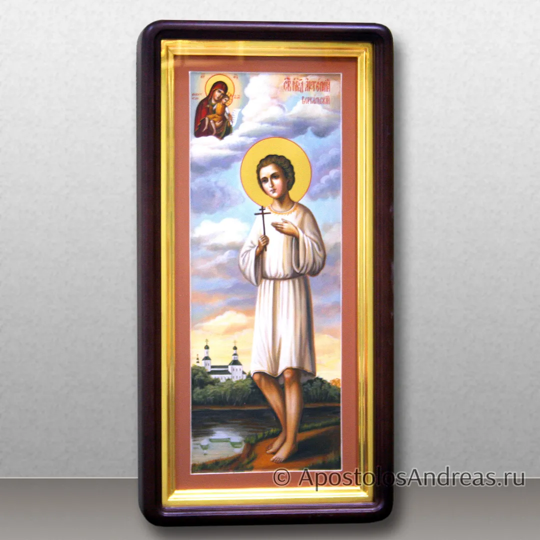 Мерная икона Артемия Веркольского (в киоте), в киоте - 32х57, 2025 — образец № 5